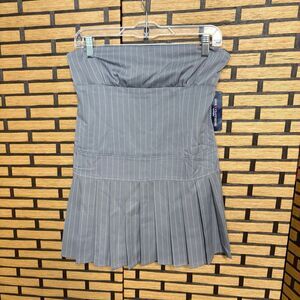 One Clothing Gray And White Stripe Strapless Dress Size Medium‎